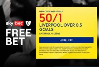 Sky Bet Sign Up Offer: Get 50/1 on Liverpool to Score Against Leeds