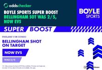 BOYLE Sports England v DR Congo Super Boost: Bellingham SOT Was 2/5, Now Evens