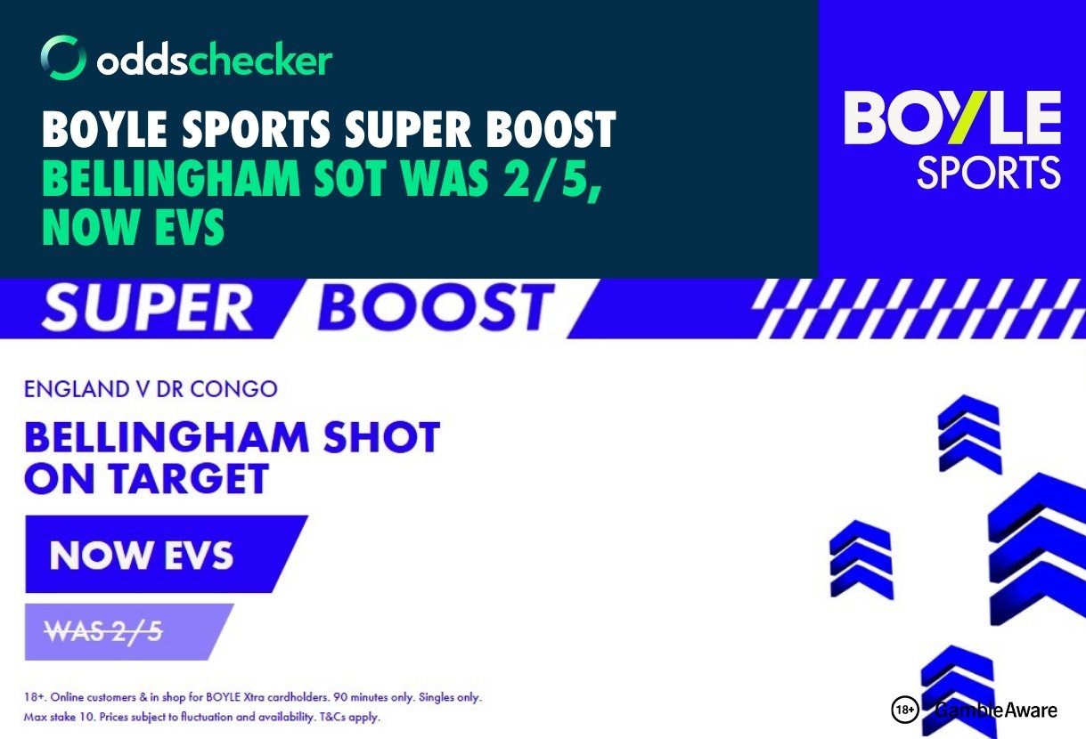 BOYLE Sports England v DR Congo Super Boost: Bellingham SOT Was 2/5, Now Evens