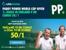Paddy Power World Cup Offer: Get 50/1 on 1+ Goal Scored in England v DR Congo