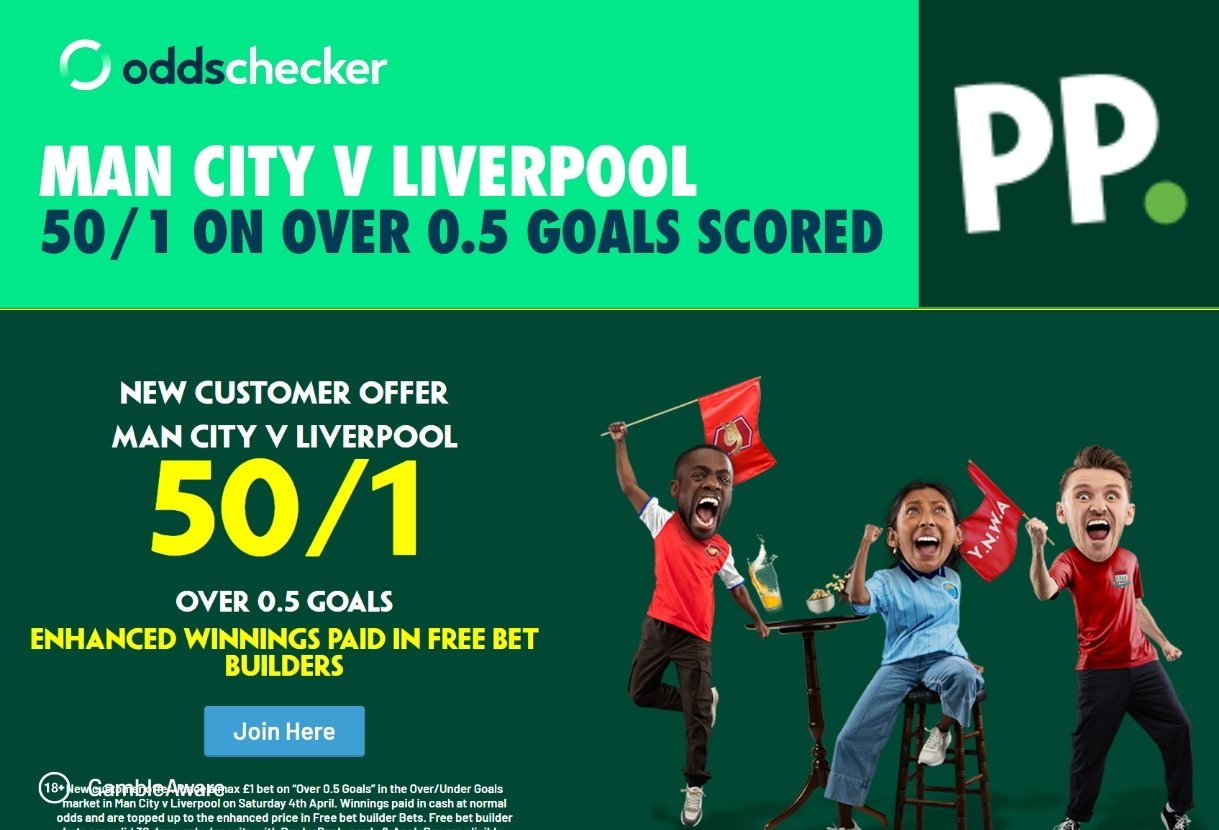 Paddy Power FA Cup Offer: Get 50/1 on 1+ Goals in Man City v Liverpool