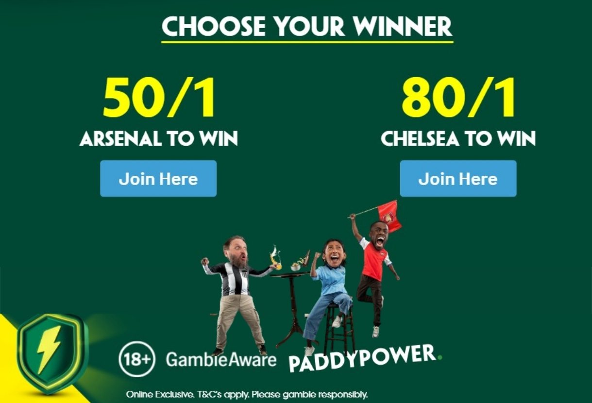 Paddy Power Carabao Cup Offer: Get 50/1 on Arsenal or 80/1 on Chelsea to Win