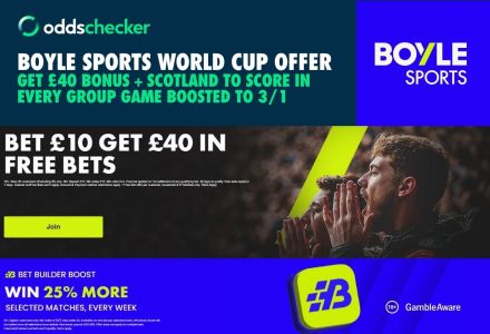 BOYLE Sports World Cup Offer: Bet £10 Get £40 + Scotland to Score in Every Group Game Boosted to 3/1