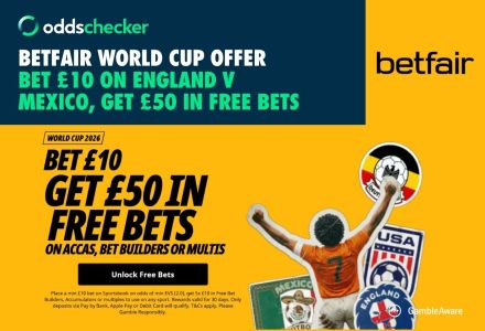 Claim £50 in World Cup Free Bets for Mexico v England with Betfair