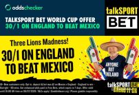 TalkSPORT BET World Cup Offer: Claim 30/1 on England to Beat Mexico