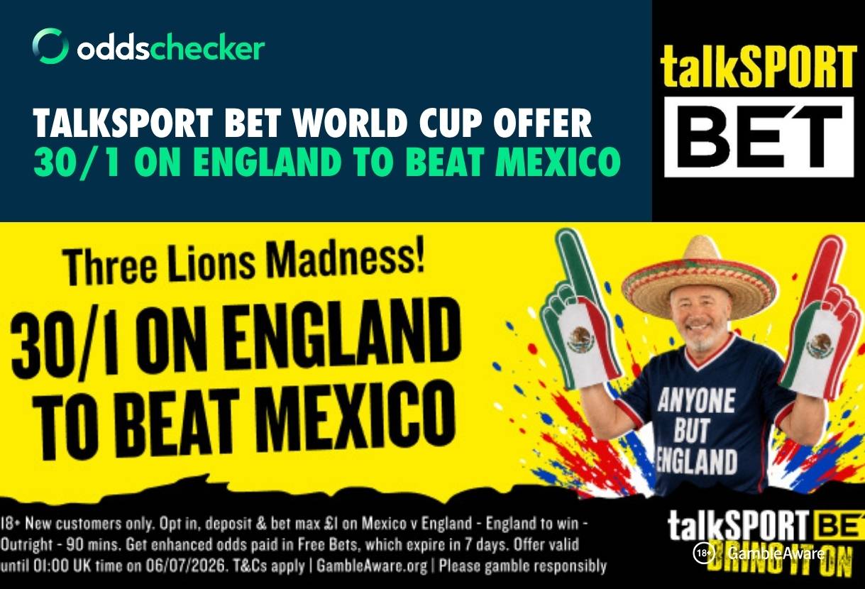 TalkSPORT BET World Cup Offer: Claim 30/1 on England to Beat Mexico