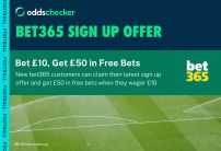 bet365 Bonus Code: Use Code 'ODDSCHECK' to Bet £10 and Get £50 in Free Bets