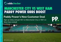 West Ham v Manchester City: Get 40/1 on Man City or 100/1 on West Ham with Paddy Power