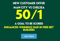 Paddy Power Sign Up Offer: Get 50/1 on Over 0.5 Goals in Man City v Chelsea
