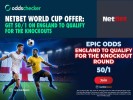 NetBet World Cup Offer: Get 50/1 on England to Qualify for the Knockouts