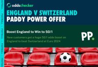 England 50/1 Paddy Power Odds Boost: Get a Huge Price on England to Beat Switzerland