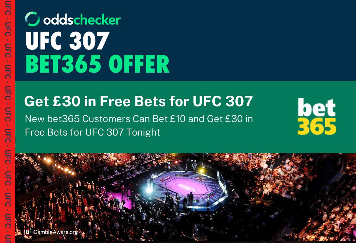UFC 307 bet365 Offer: Bet £10 on UFC 307 Get £30 in Free Bets for Alex Pereira v Khalil Rountree