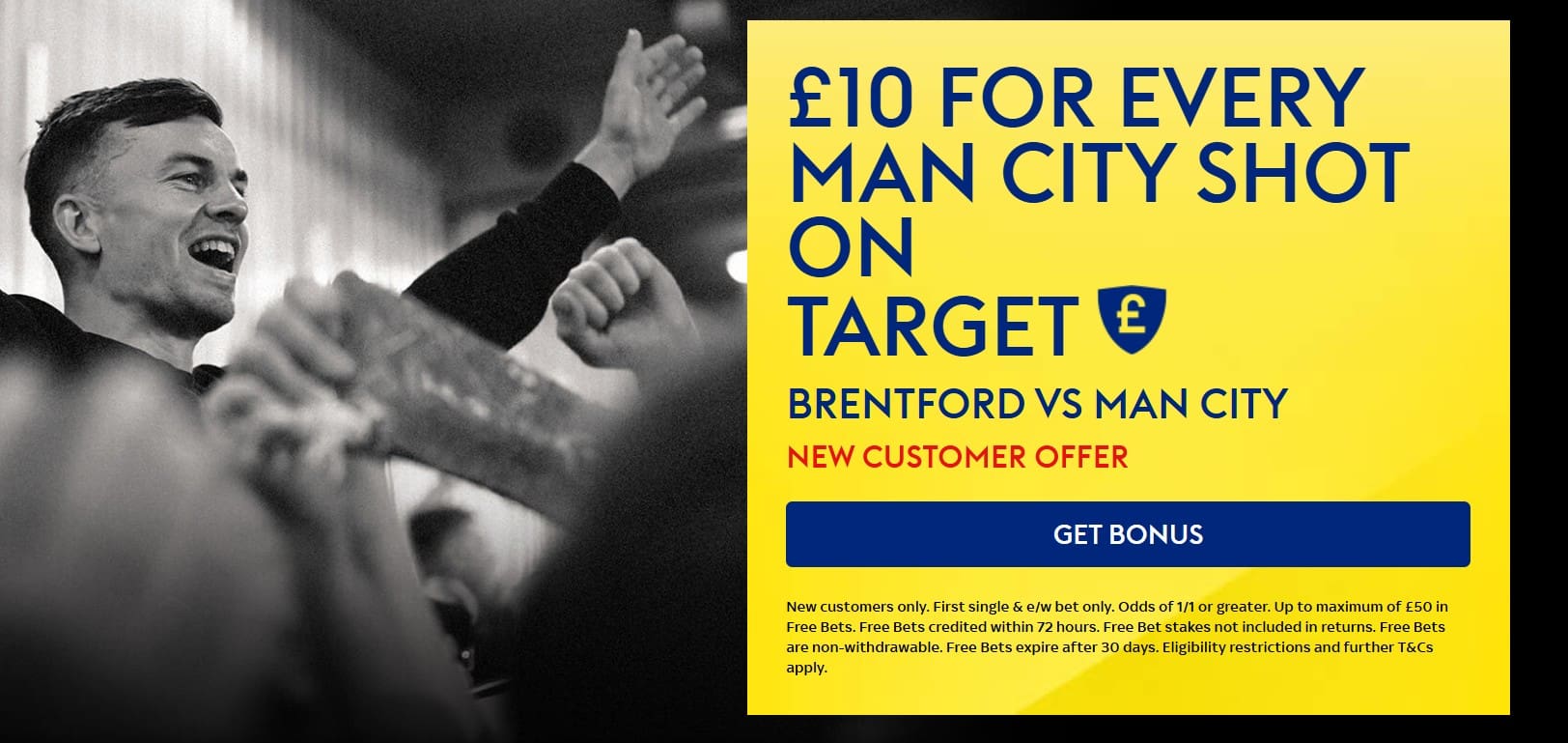 Sky Bet Brentford v Man City Offer: Claim a £10 Free Bet for Every Man City Shot on Target