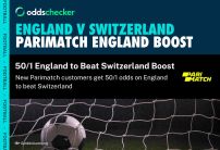 Parimatch England 50/1 Promo: New Customers Boost England to 50/1 to Beat Switzerland
