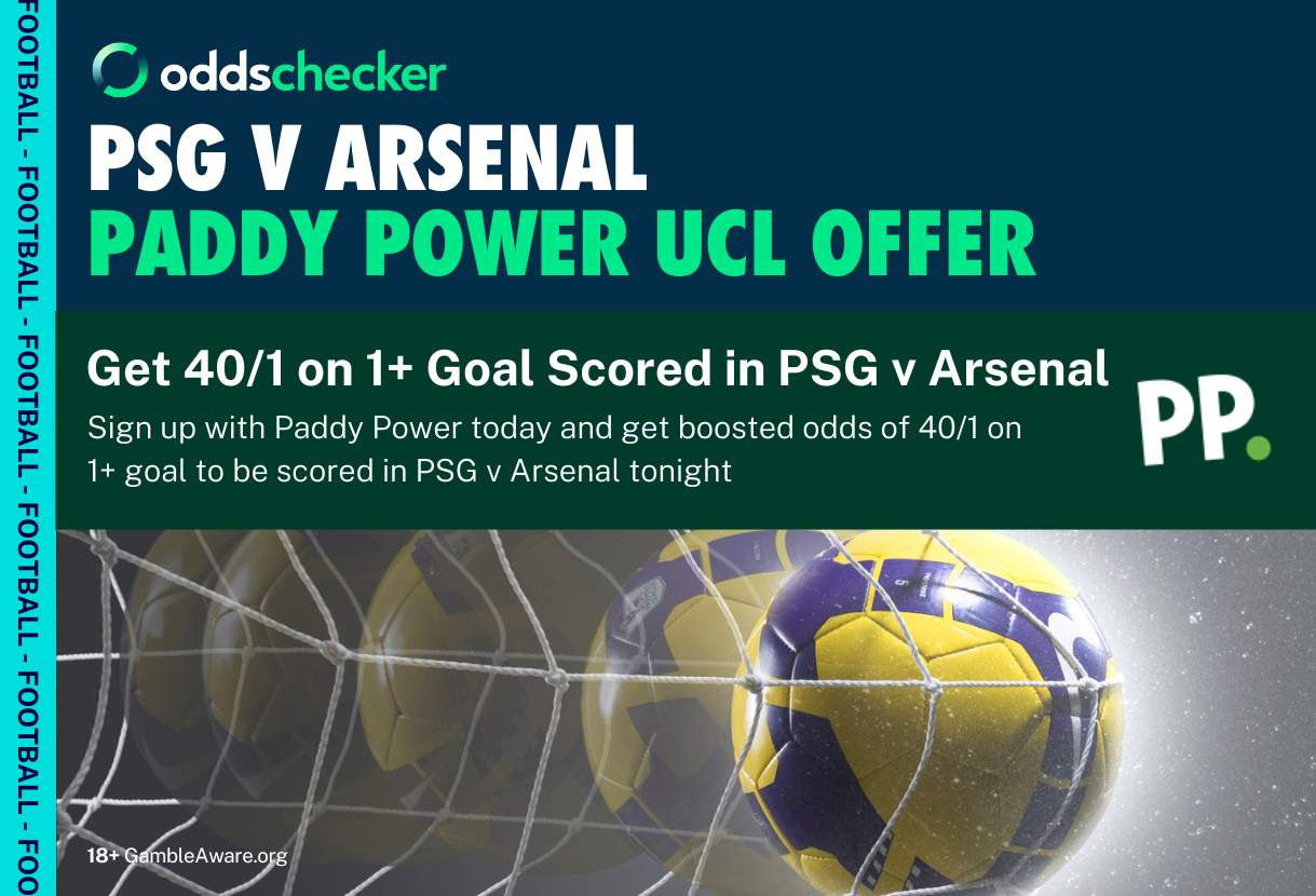 Champions League Semi Final Offers: Boost 1+ Goal in PSG v Arsenal to 40/1 With Paddy Power