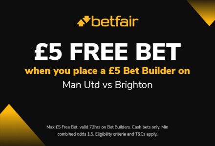 Manchester United vs Brighton Bet Builder Tips: Betfair Free Bet Offer & 30/1 Acca Scout Selection