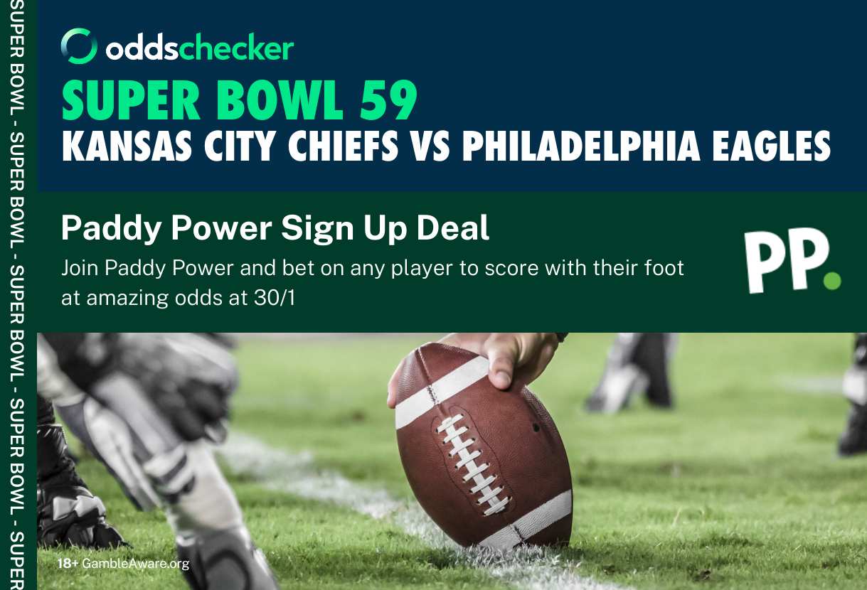 Super Bowl Paddy Power Offer: Get 30/1 on Any Player to Score With Their Foot in Chiefs v Eagles