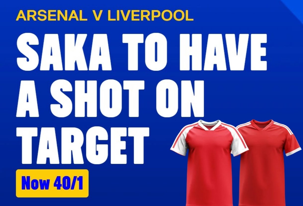 Coral Arsenal v Liverpool Offer: Get 40/1 on 1+ Bukayo Saka Shot on Target