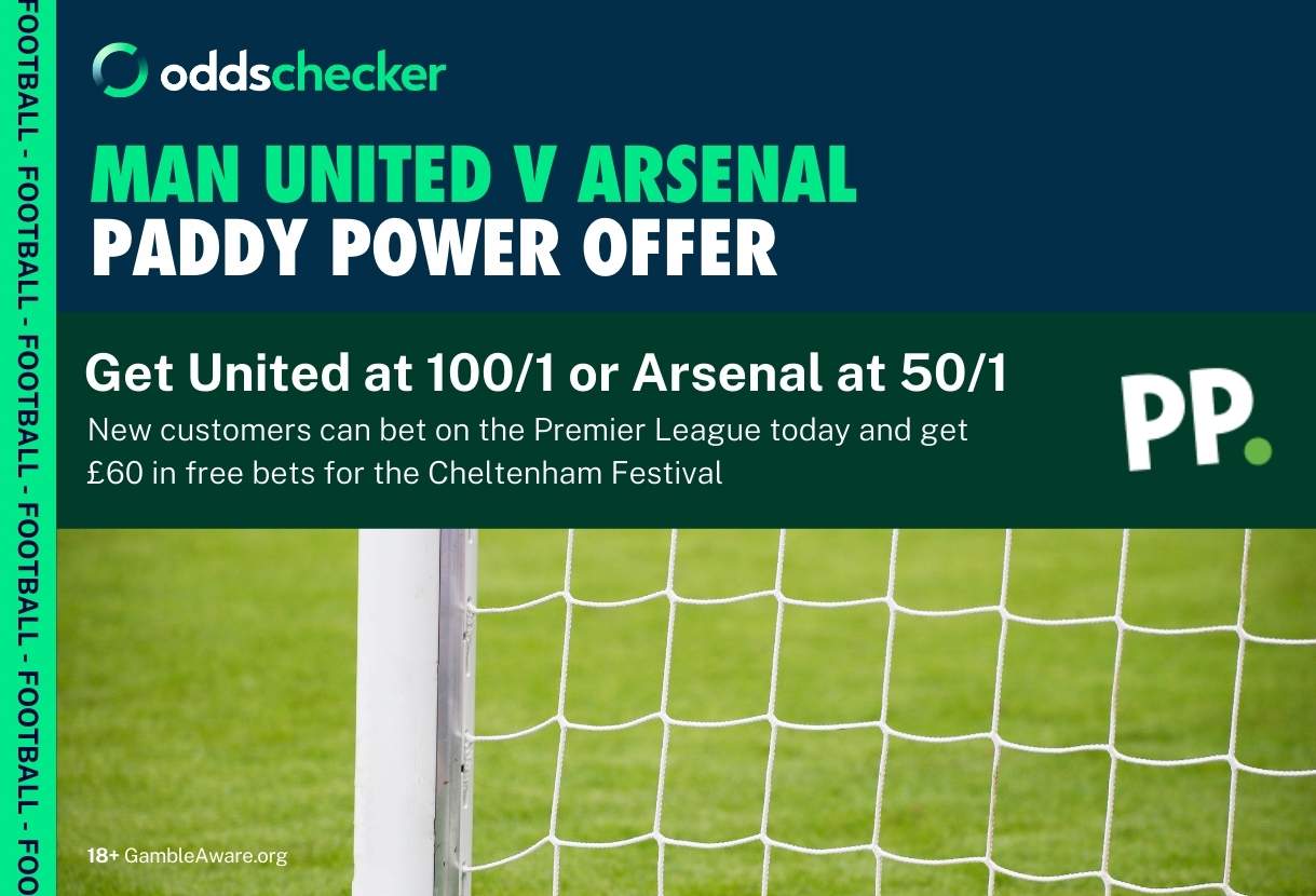 Paddy Power Offer: Get Man United to Win at 100/1 or Arsenal to Win at 50/1