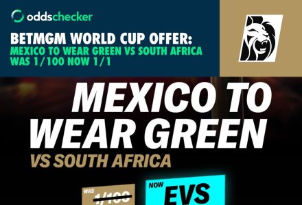 BetMGM World Cup 2026 Offer: Mexico to Wear Green v South Africa Was 1/100 Now 1/1