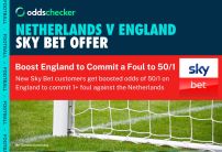 Sky Bet England 50/1 Odds Boost: Enhanced 50/1 Odds on England 1+ Foul Against Netherlands