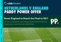England 50/1 Promotion: Get 50/1 Odds on England to Make the Euro 2024 Final With Paddy Power
