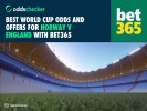 Best World Cup Odds and Offers for Norway v England with bet365