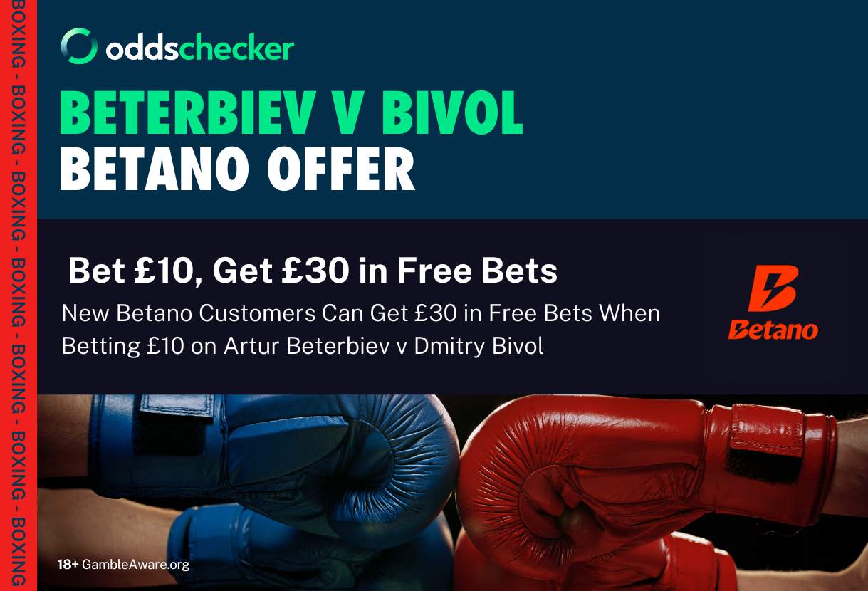 Betano Beterbiev vs Bivol Offer: Bet £10 get £30 in Free Bets when you bet on the fight