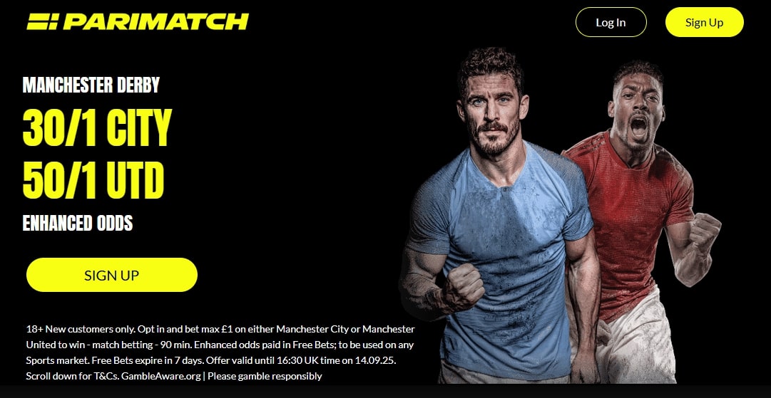 Get 30/1 on Man City, or 50/1 on Man United with the Parimatch Sign Up Offer