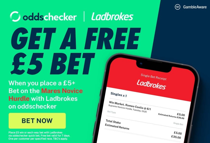 Ladbrokes Cheltenham Offer: Bet £5 on the Mares' Novices' Hurdle on oddschecker and Get a £5 Free Bet