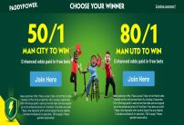 Paddy Power Sign Up Offer: Get 50/1 on Man City, or 80/1 on Man United to Win