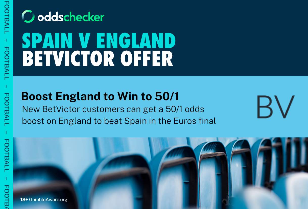Euro 2024 Final Offer: Boost England to 50/1 to Beat Spain With BetVictor