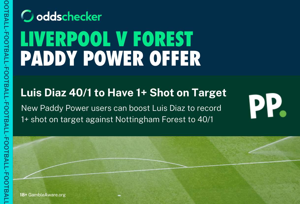 Boost Luis Diaz to Have 1+ Shot on target vs Nottingham Forest to 40/1 with Paddy Power