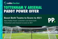 Tottenham v Arsenal: Boost Both Teams to Score to 40/1 with the Paddy Power Sign Up Offer