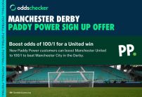 Paddy Power odds boost on Manchester City vs Manchester United: Get 100/1 on Man Utd to win the derby