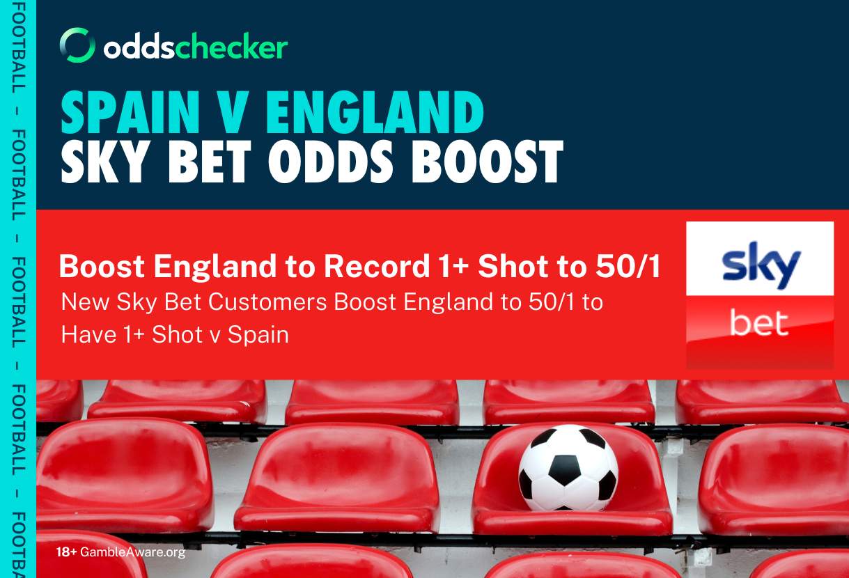 Euro 2024 Final Promotion: Sky Bet 50/1 Odds Boost For 1 or More England Shots v Spain
