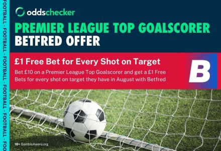 Bet £10 on Top Goalscorer, Get £1 in Free Bets for Every Shot on Target in August with Betfred