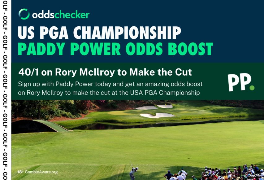 Rory McIlroy Odds Boost: Get 40/1 on McIlroy to Make the Cut at US PGA Championship with Paddy Power