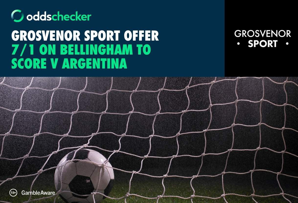 Grosvenor Sport World Cup Offer: Get 7/1 on Jude Bellingham to Score v Argentina