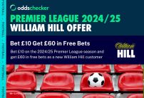 William Hill Sign Up Offer: Bet £10, Get £60 on the 24/25 Premier League Season