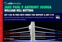 Latest Paul v Joshua Betting Odds and Markets + Bet £10, Get £40 Bonus with William Hill