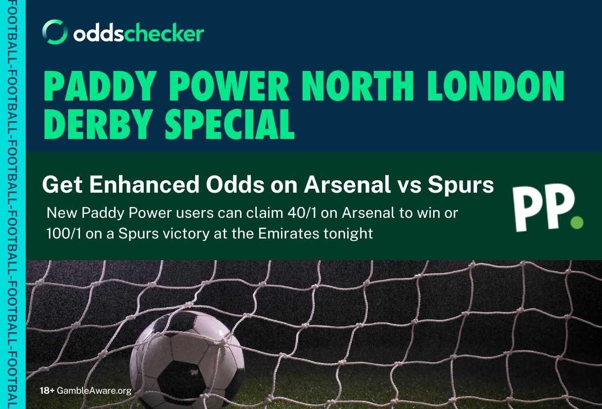 Paddy Power Arsenal vs Tottenham Offer: Get Arsenal to Win at 40/1 or Spurs to Win at 100/1