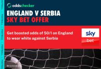Boost England to 50/1 to Wear White Against Serbia With Sky Bet