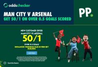 Man City v Arsenal Offer: Get 50/1 on Over 0.5 Goals with Paddy Power