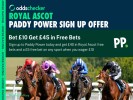 Paddy Power Royal Ascot Offer: Bet £10 on Ascot, Get £40 in Free Bets + £5 Bet on any Sport