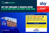 Sky Bet England v Croatia Offer: Get £10 in Free Bets for Every Harry Kane Goal
