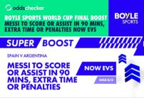 BOYLE Sports World Cup Offer: Messi to Score or Assist in 90 Mins, Extra Time or Penalties Was 2/5 Now Evs