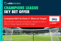 Champions League Betting Offer: Get 50/1 Odds Liverpool Have 1+ Shot on Target Versus AC Milan