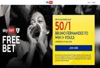 Sky Bet Sign Up Offer: Boost Bruno Fernandes to Win 1+ Foul in Liverpool v Man United to 50/1