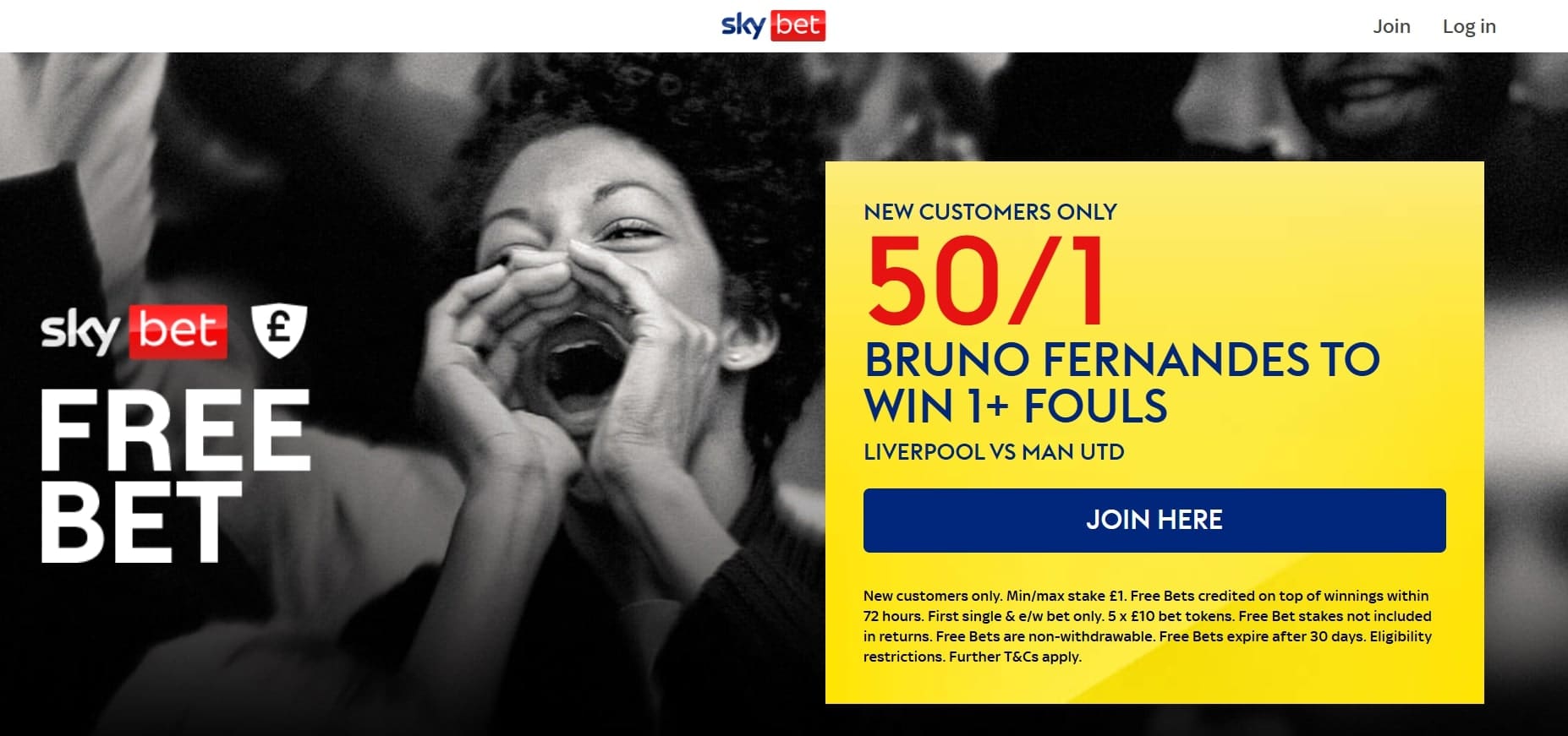 Sky Bet Sign Up Offer: Boost Bruno Fernandes to Win 1+ Foul in Liverpool v Man United to 50/1